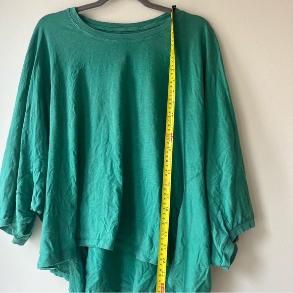 Aerie Oversized Green Batwing Slouchy Top L | Relaxed Cotton Tunic Basic - Picture 3 of 9